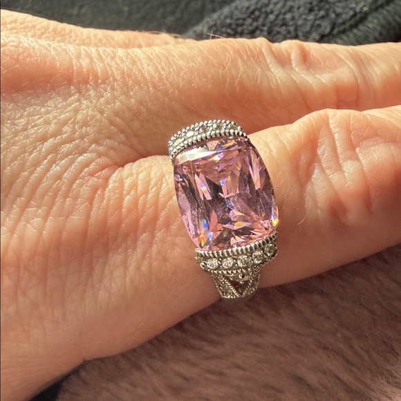 Joseph Esposito ESPO 925 Sterling Silver Pink CZ Ring - Picture 5 of 9